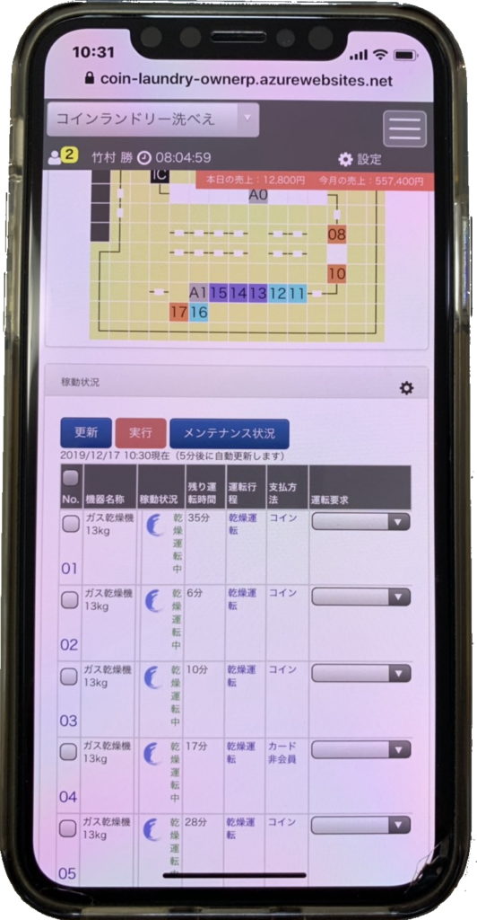 稼働状況確認