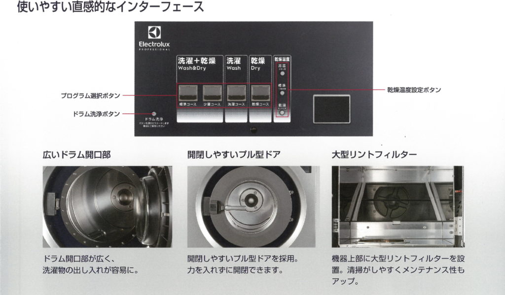 エレクトラックス洗濯乾燥機説明